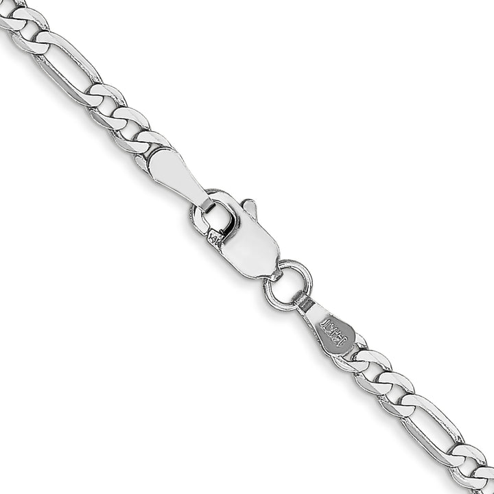 14k White Gold 2.75mm Flat Figaro Chain