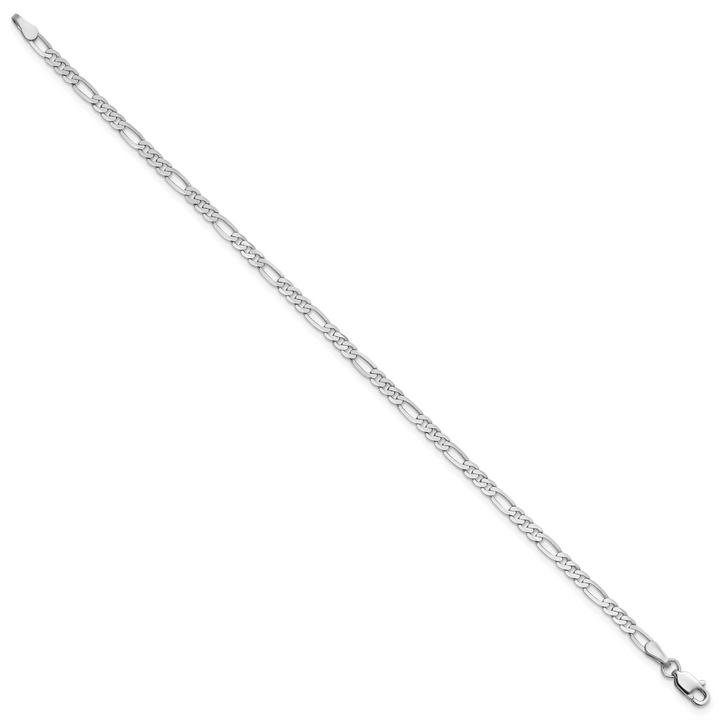 14k White Gold 2.75mm Flat Figaro Chain Anklet