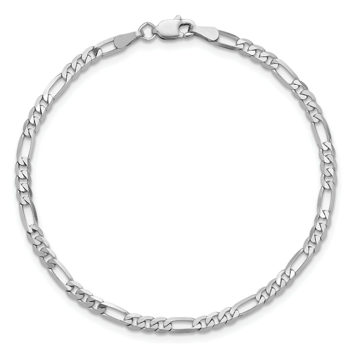 14k White Gold 2.75mm Flat Figaro Chain Anklet