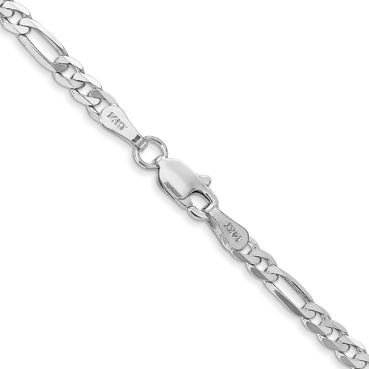 14k White Gold 3mm Flat Figaro Chain