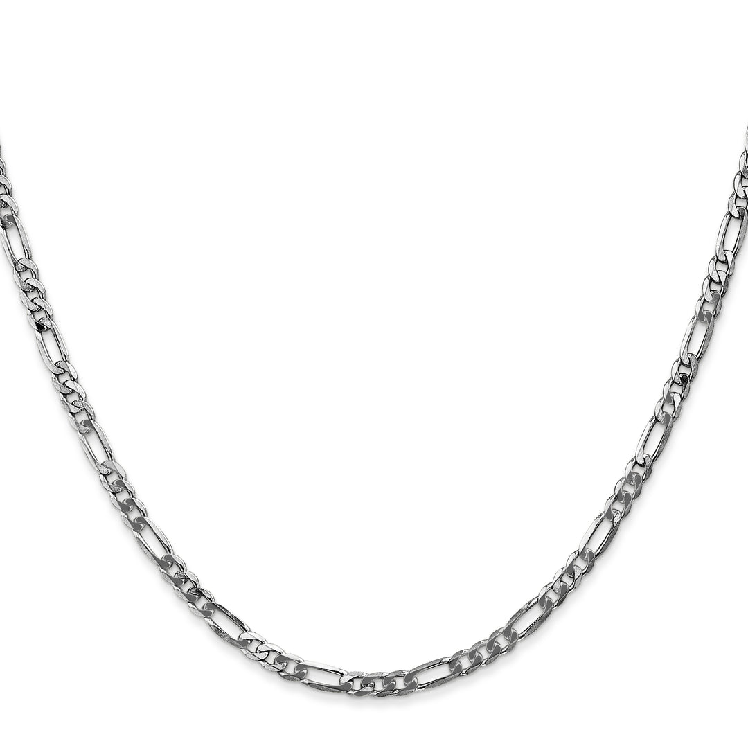 14k White Gold 3mm Flat Figaro Chain