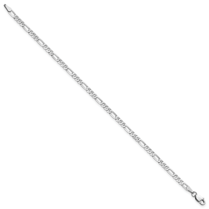 14k White Gold 3.0mm Flat Figaro Chain
