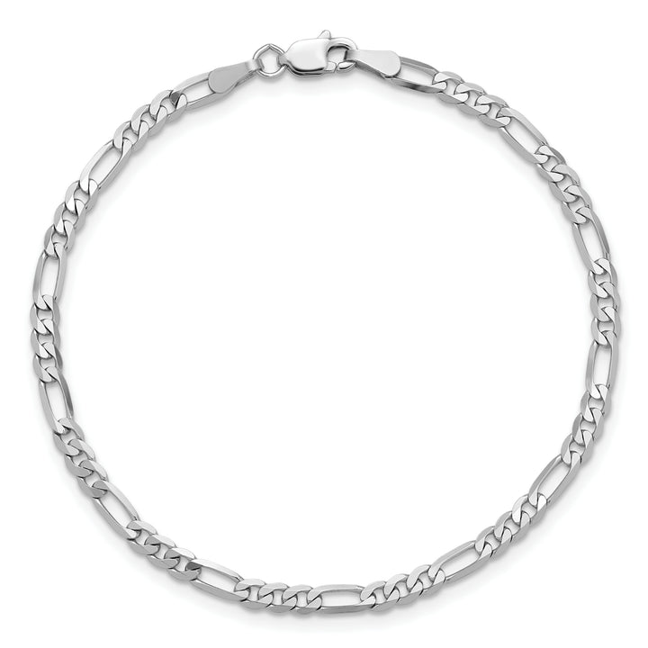 14k White Gold 3.0mm Flat Figaro Chain