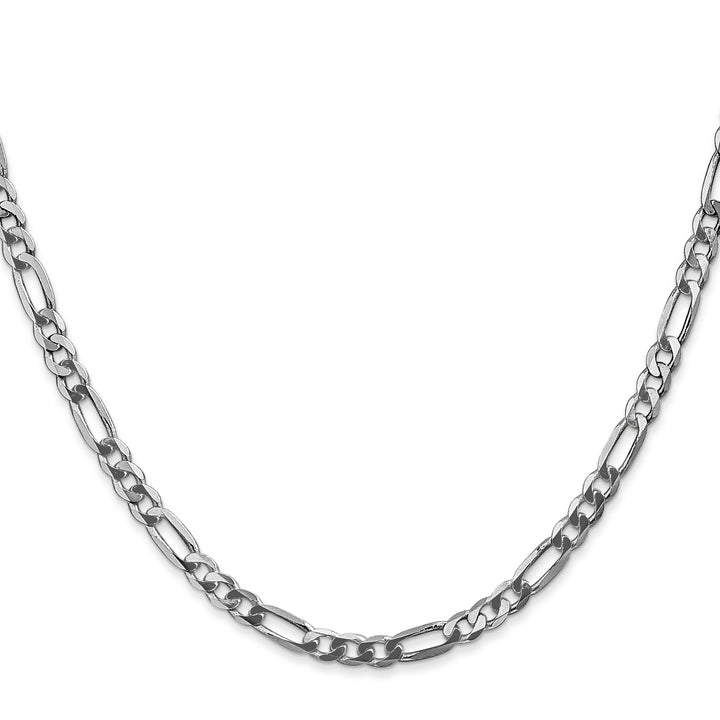14k White Gold 4mm Flat Figaro Chain