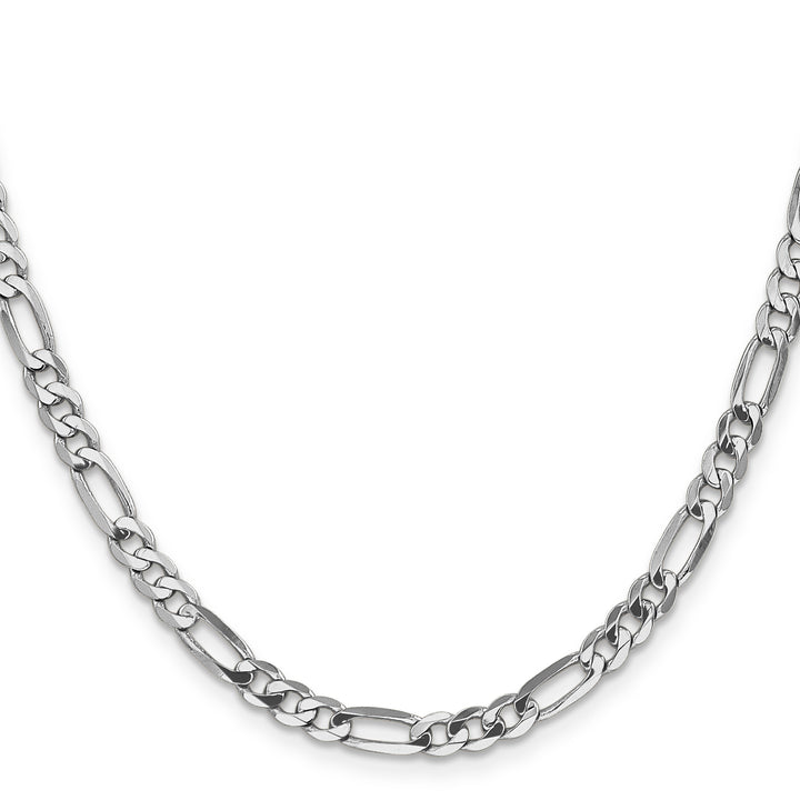 14k White Gold 4.5mm Flat Figaro Chain