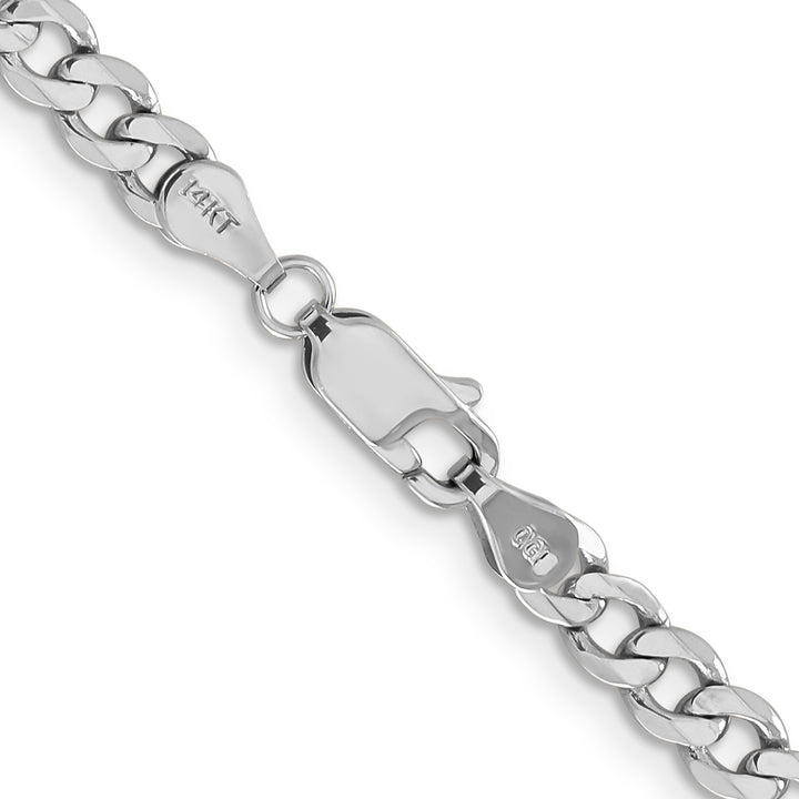 14k White Gold 4.5mm Flat Figaro Chain