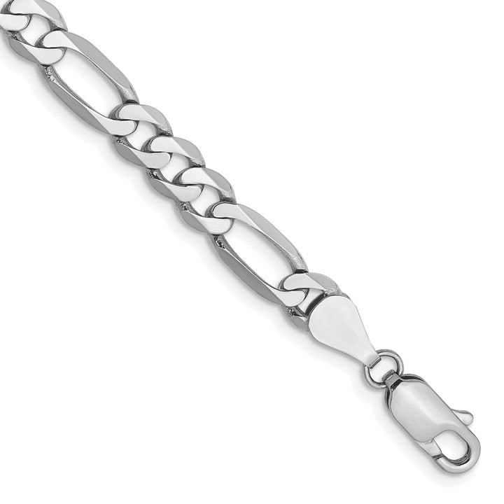 14k White Gold 5.5mm Flat Figaro Chain