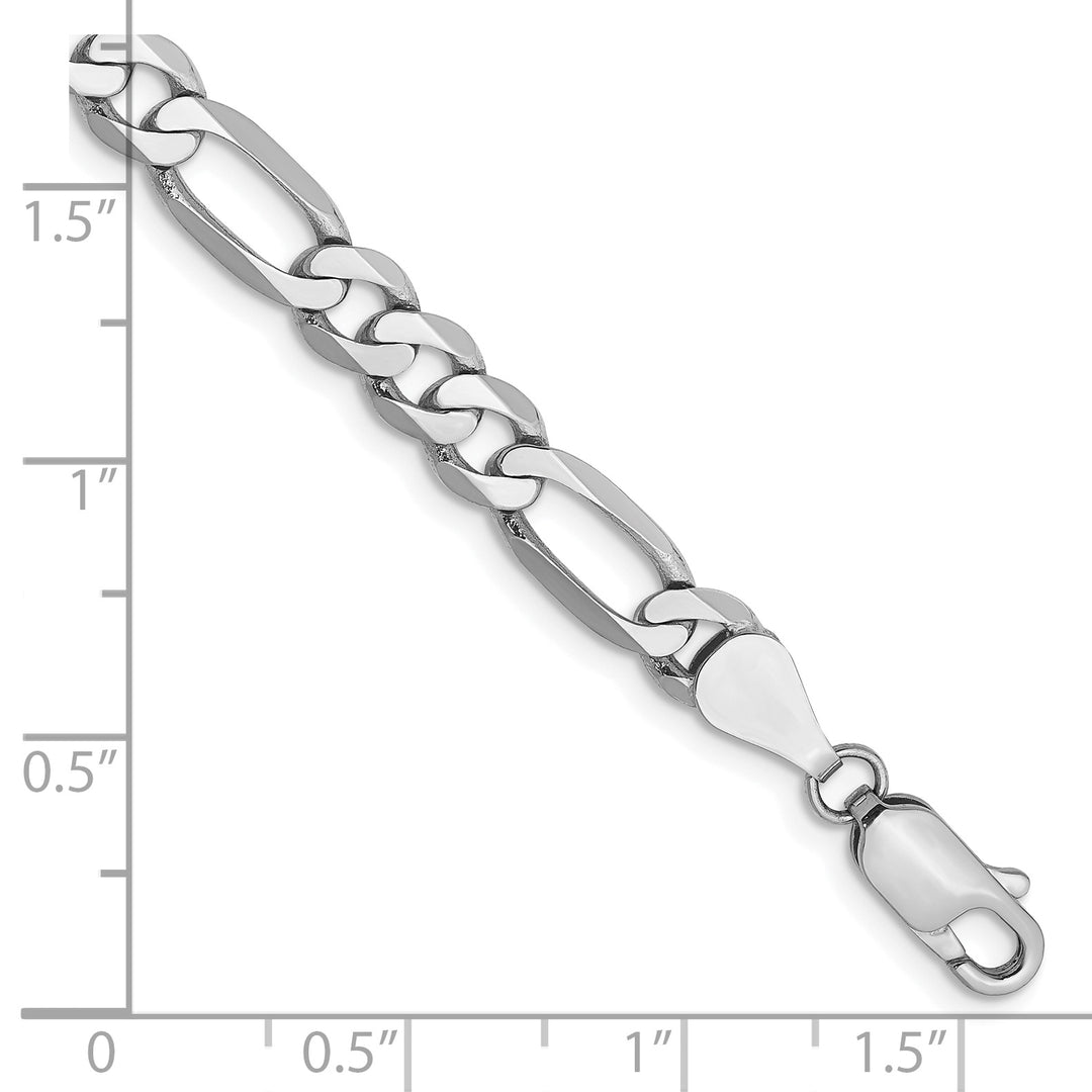14k White Gold 5.5mm Flat Figaro Chain