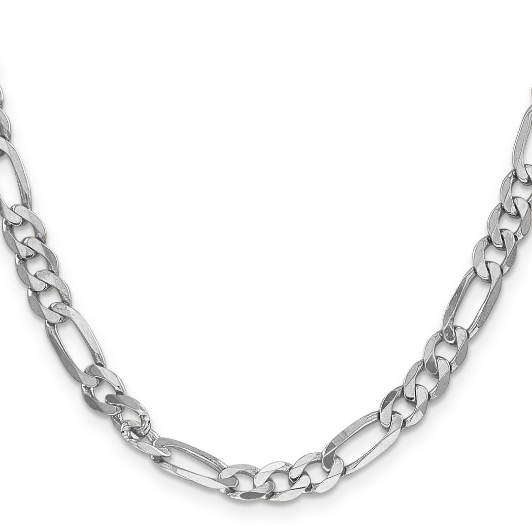 14k White Gold 6mm Flat Figaro Chain