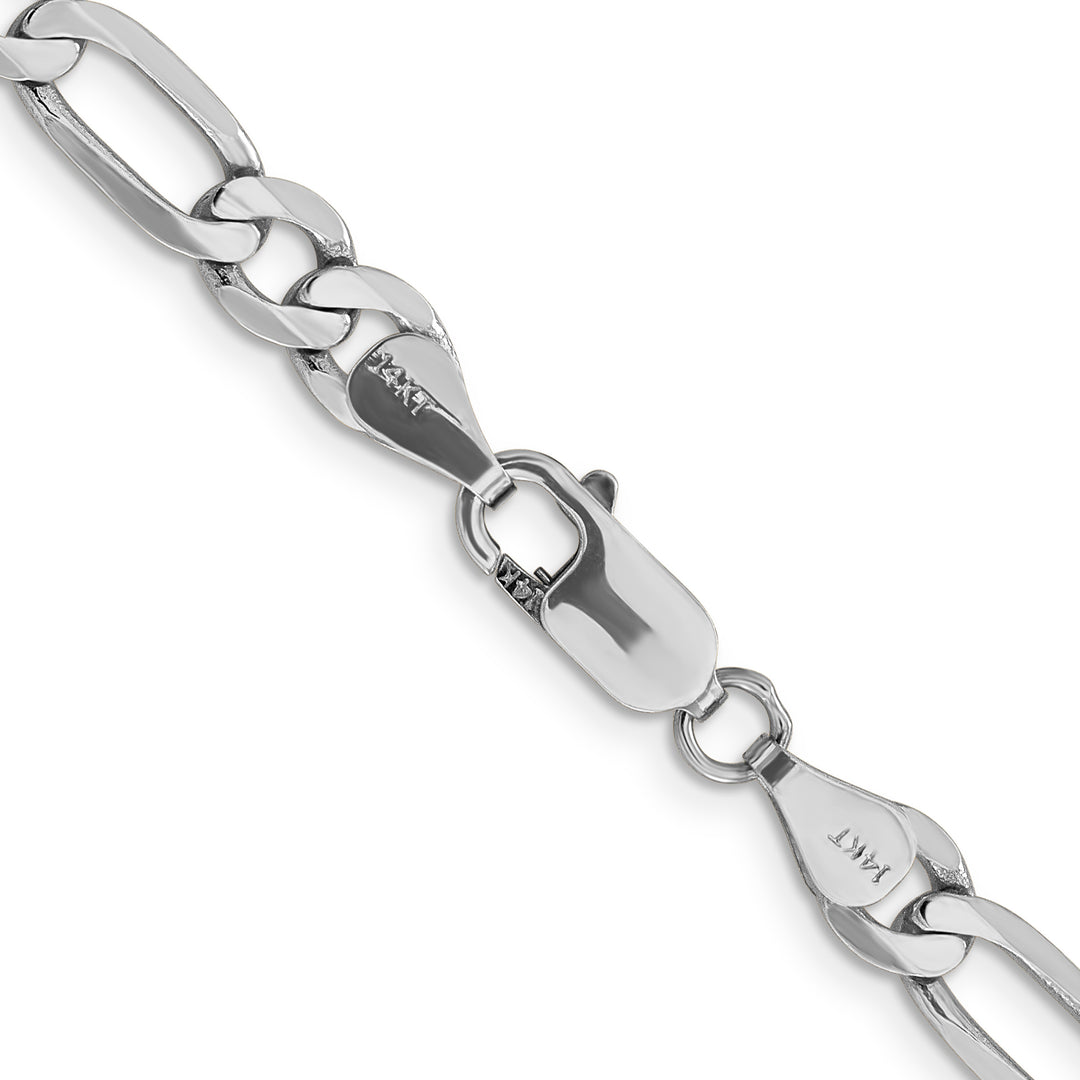14k White Gold 6mm Flat Figaro Chain