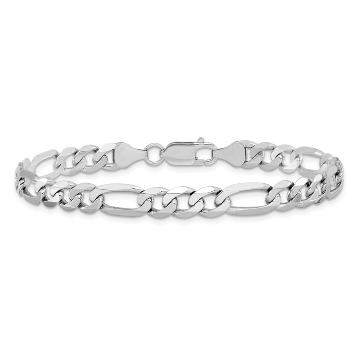 14k White Gold 7mm Flat Figaro Chain