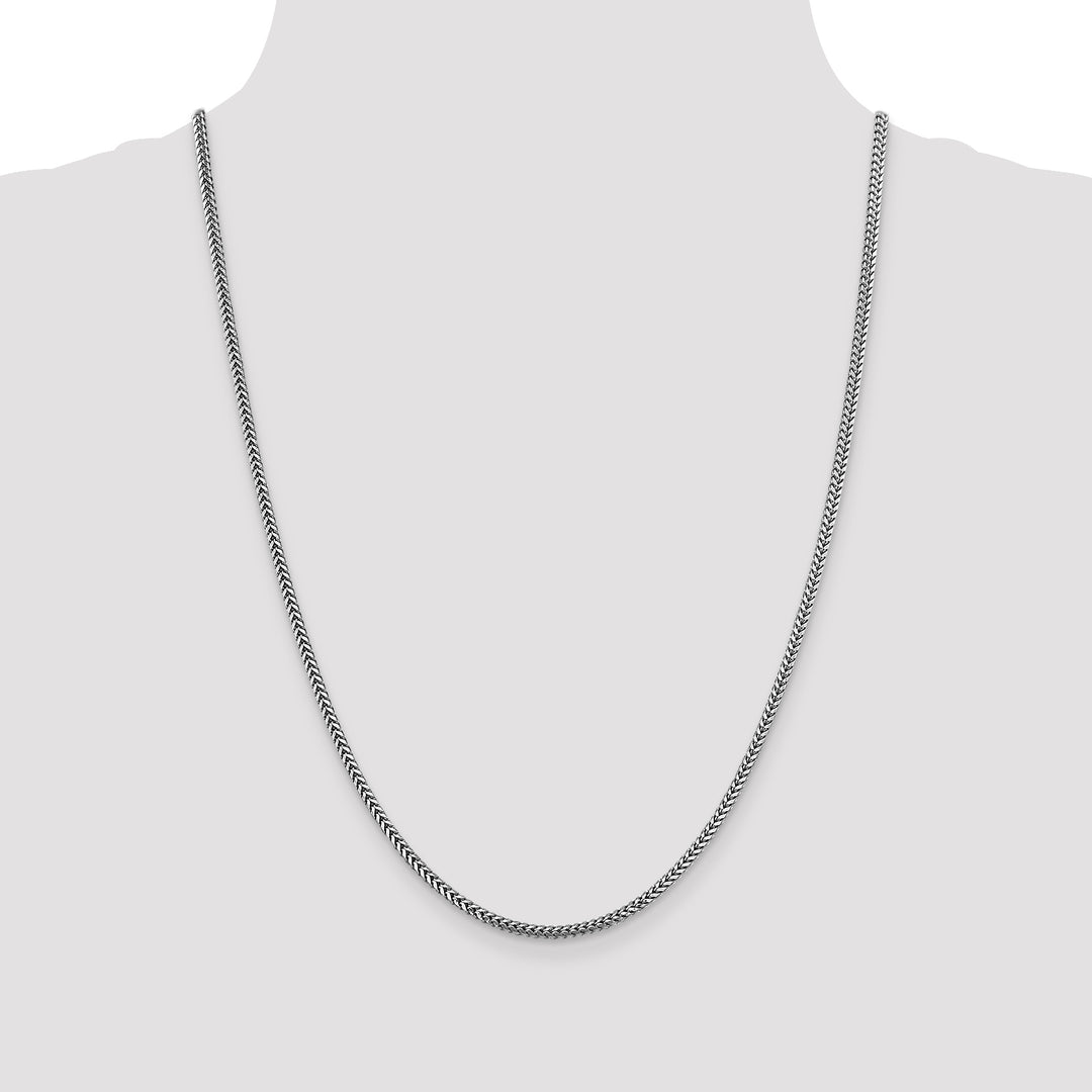 14k White Gold 2.3mm Franco Chain