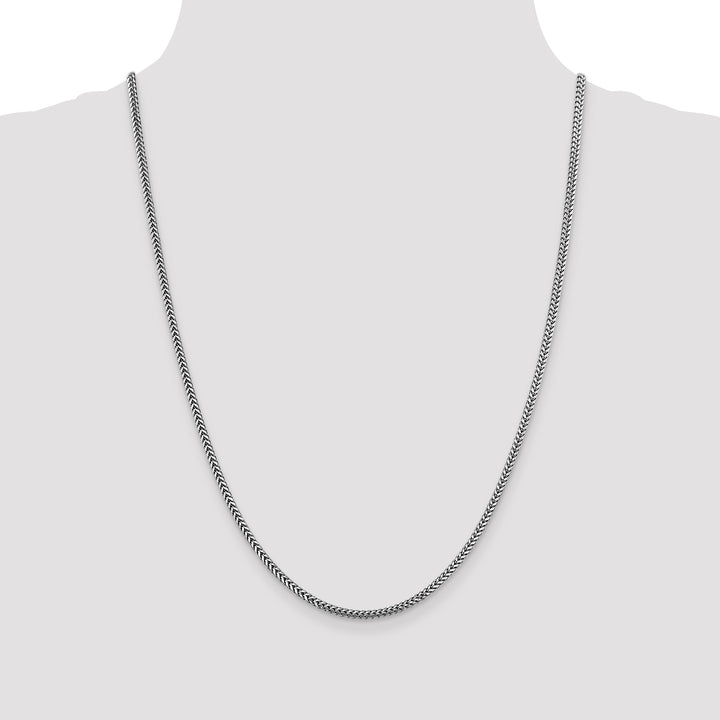 14k White Gold 2.3mm Franco Chain