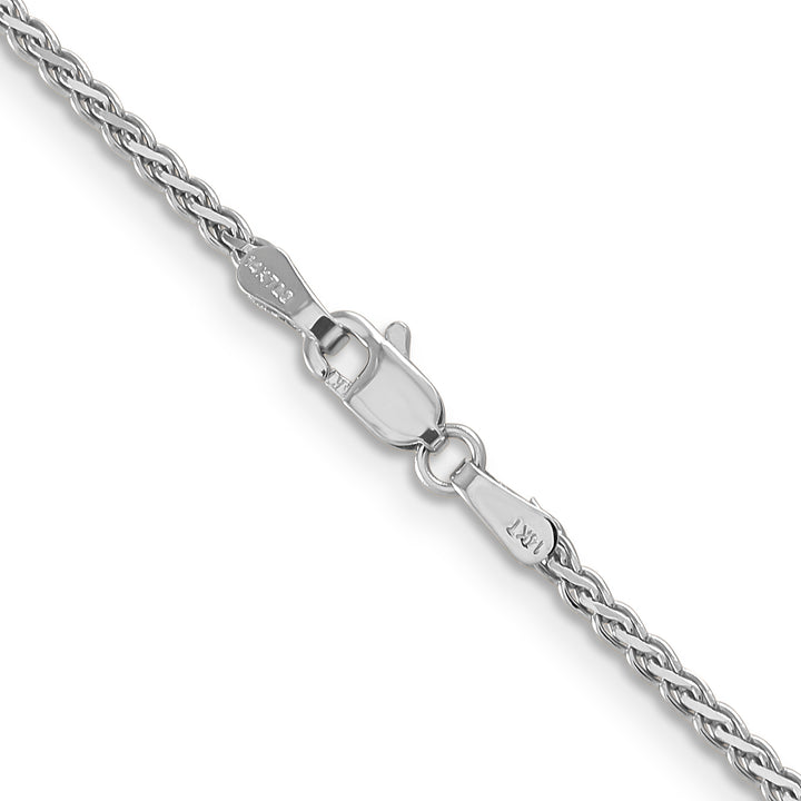 14k White Gold 1.9mm Flat Wheat Chain