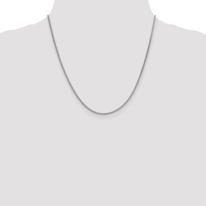 14k White Gold 1.9mm Flat Wheat Chain