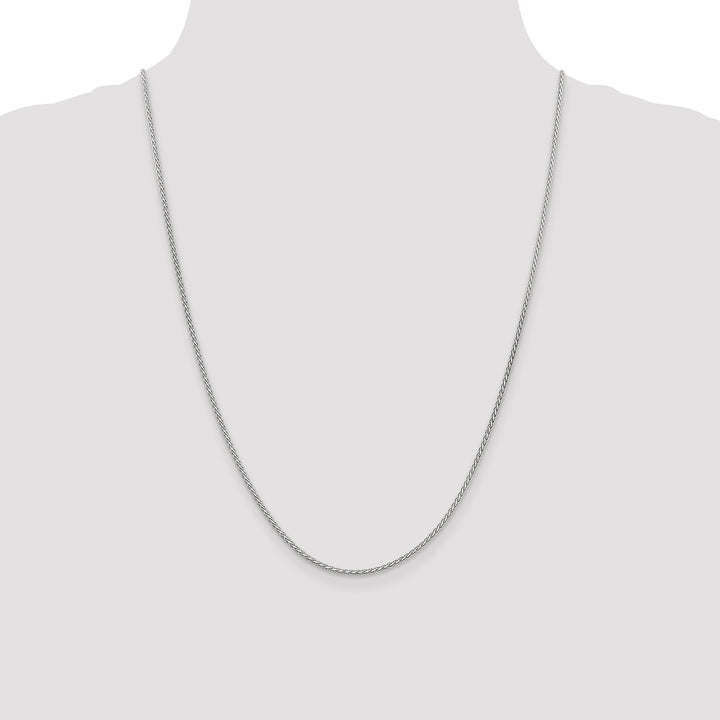 14k White Gold 1.9mm Flat Wheat Chain