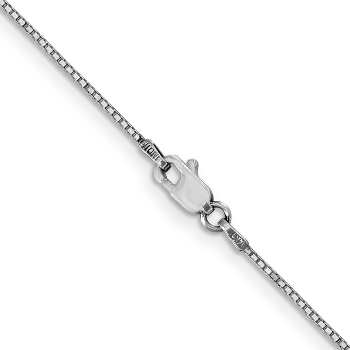 14k White Gold .9mm Box with Lobster Clasp Chain