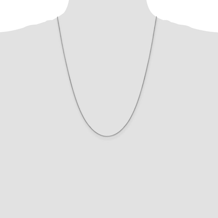14k White Gold .9mm Box with Lobster Clasp Chain