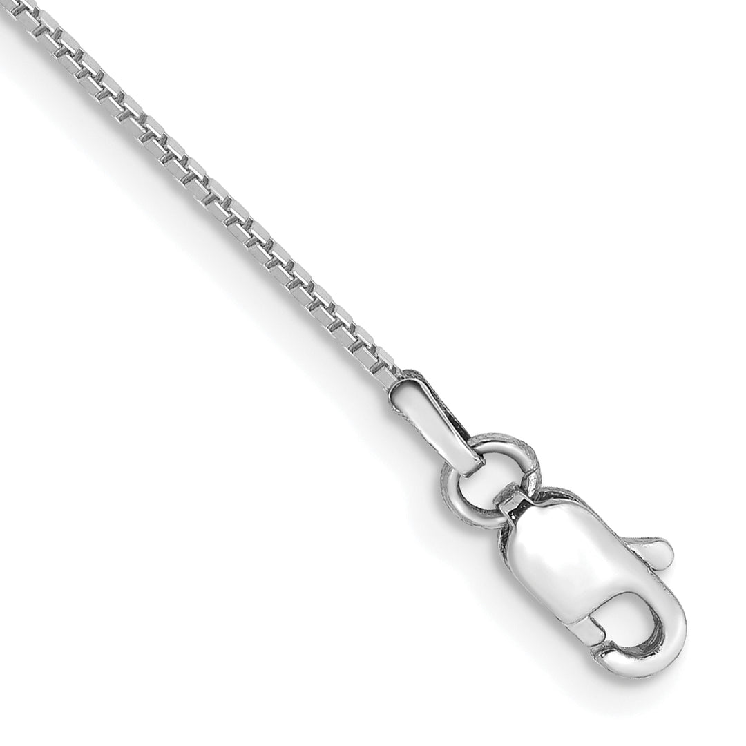 14k White Gold .90mm Box Chain Anklet