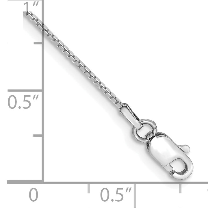 14k White Gold .90mm Box Chain Anklet