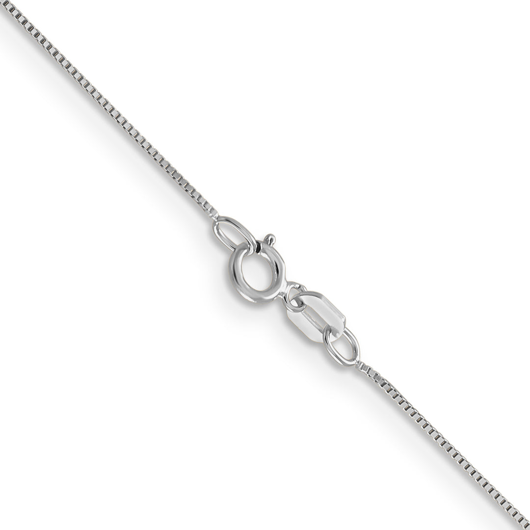 14k White Gold .5mm Box with Spring Ring Clasp Chain
