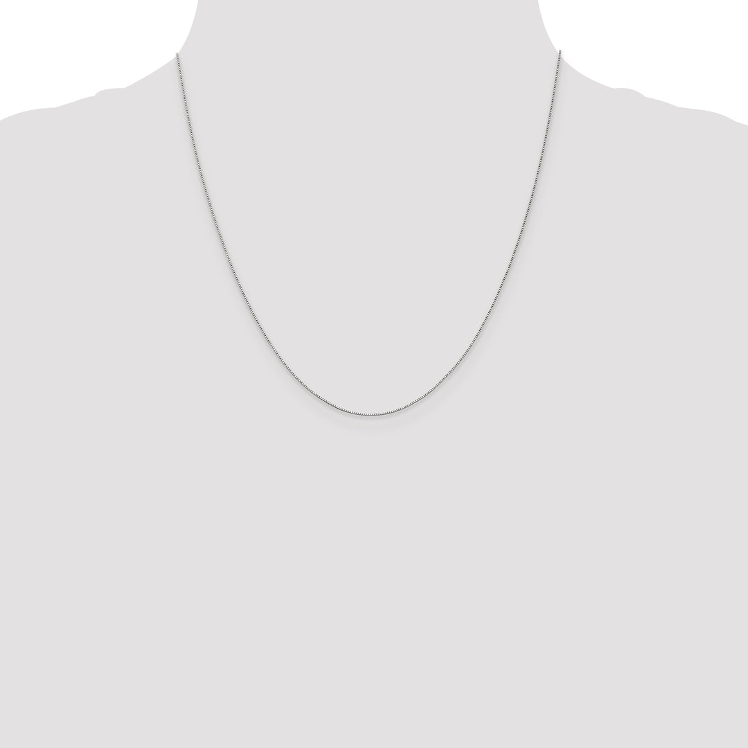 14k White Gold .5mm Box with Spring Ring Clasp Chain