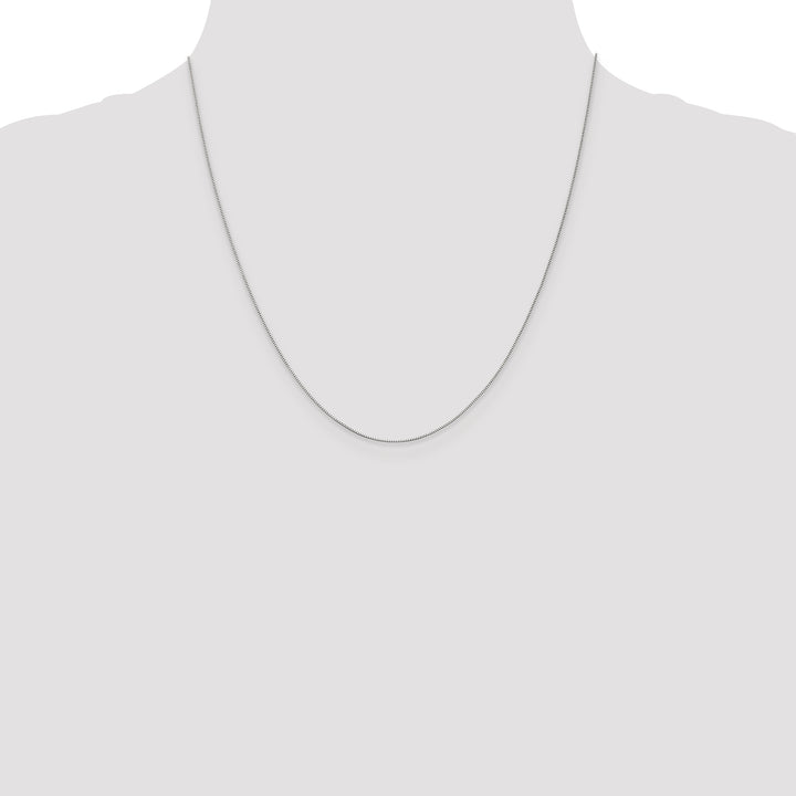 14k White Gold .5mm Box with Spring Ring Clasp Chain