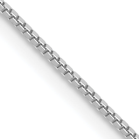 14k White Gold .7mm Box with Spring Ring Clasp Chain
