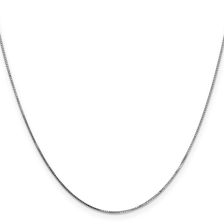 14k White Gold .7mm Box with Spring Ring Clasp Chain