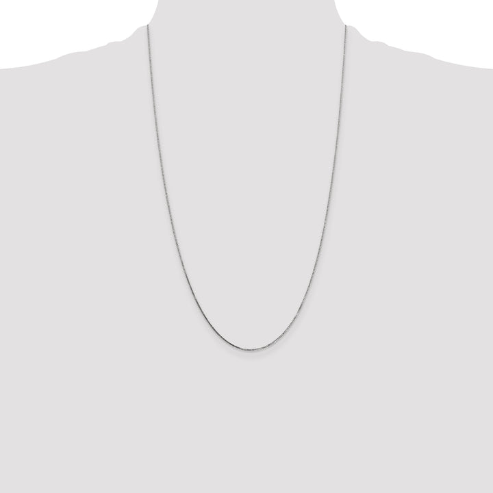 14k White Gold .7mm Box with Spring Ring Clasp Chain