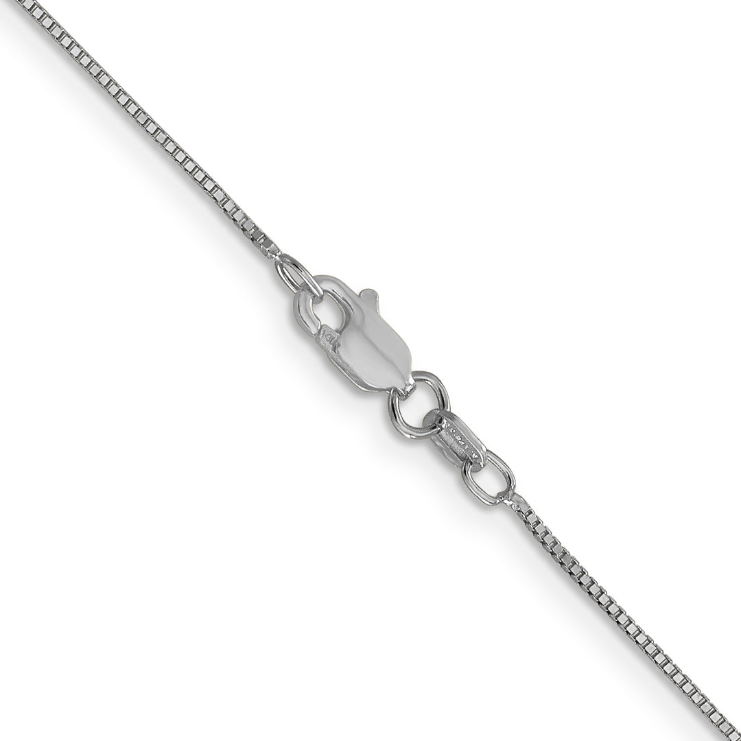 14k White Gold .7mm Box with Lobster Clasp Chain