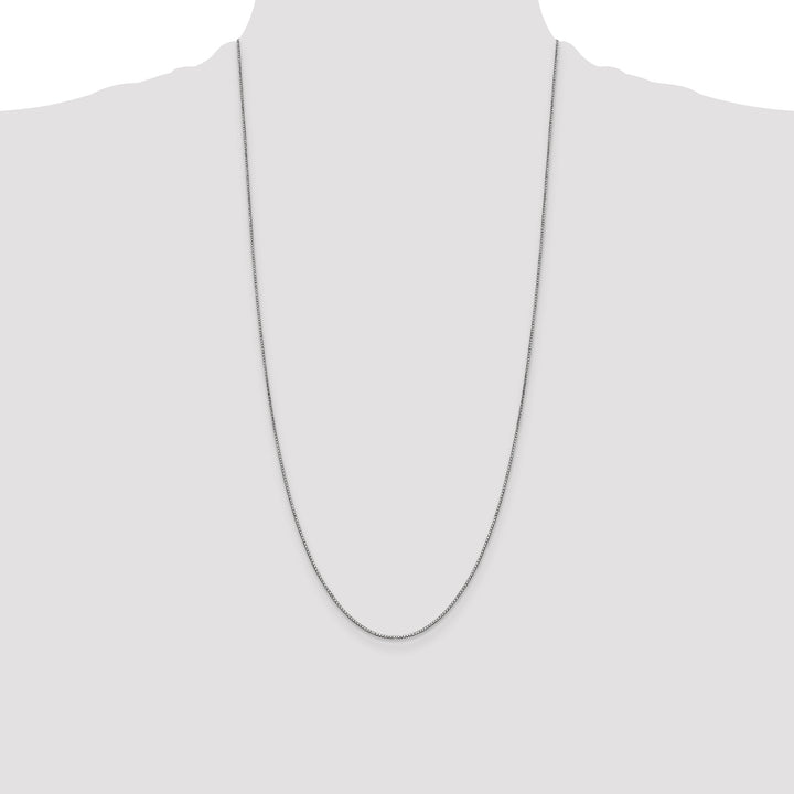 14k White Gold .9mm Box with Lobster Clasp Chain