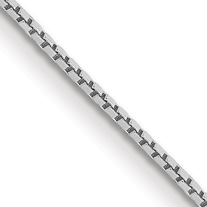14k White Gold .9mm Box with Spring Ring Clasp Chain