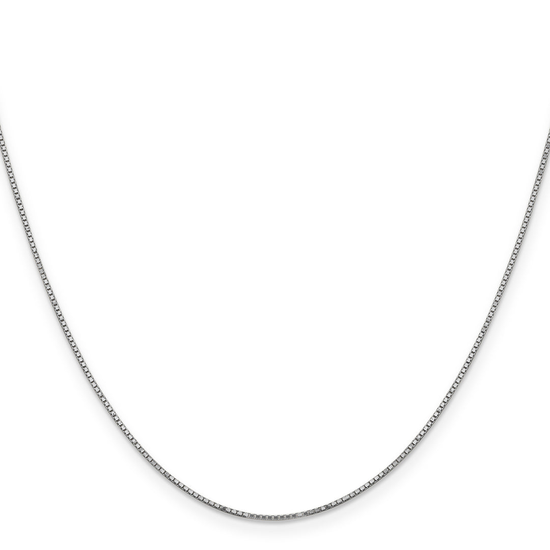 14k White Gold .9mm Box with Spring Ring Clasp Chain