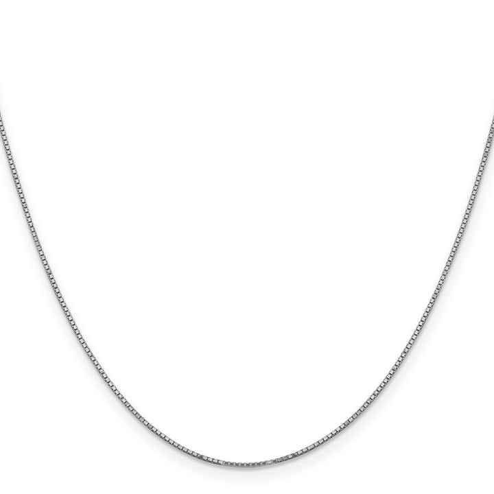 14k White Gold .9mm Box with Spring Ring Clasp Chain