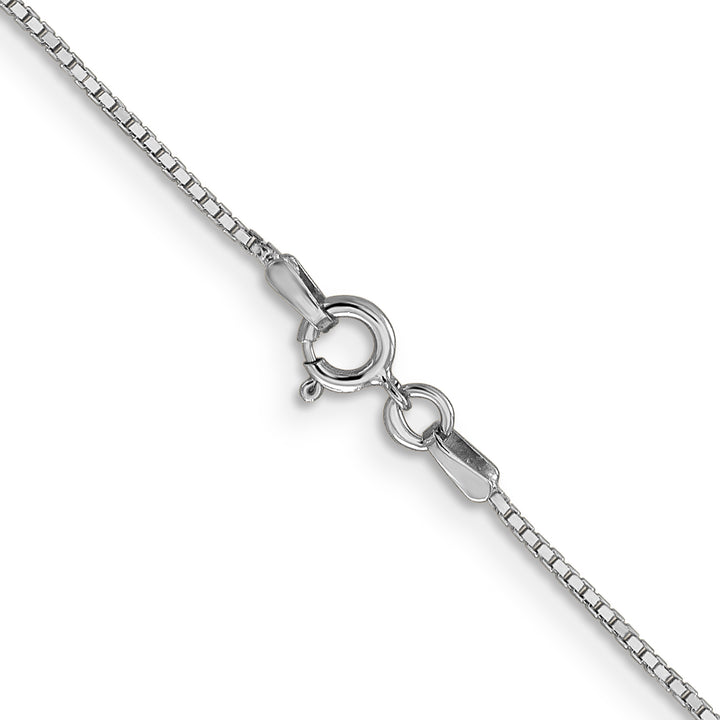 14k White Gold .9mm Box with Spring Ring Clasp Chain