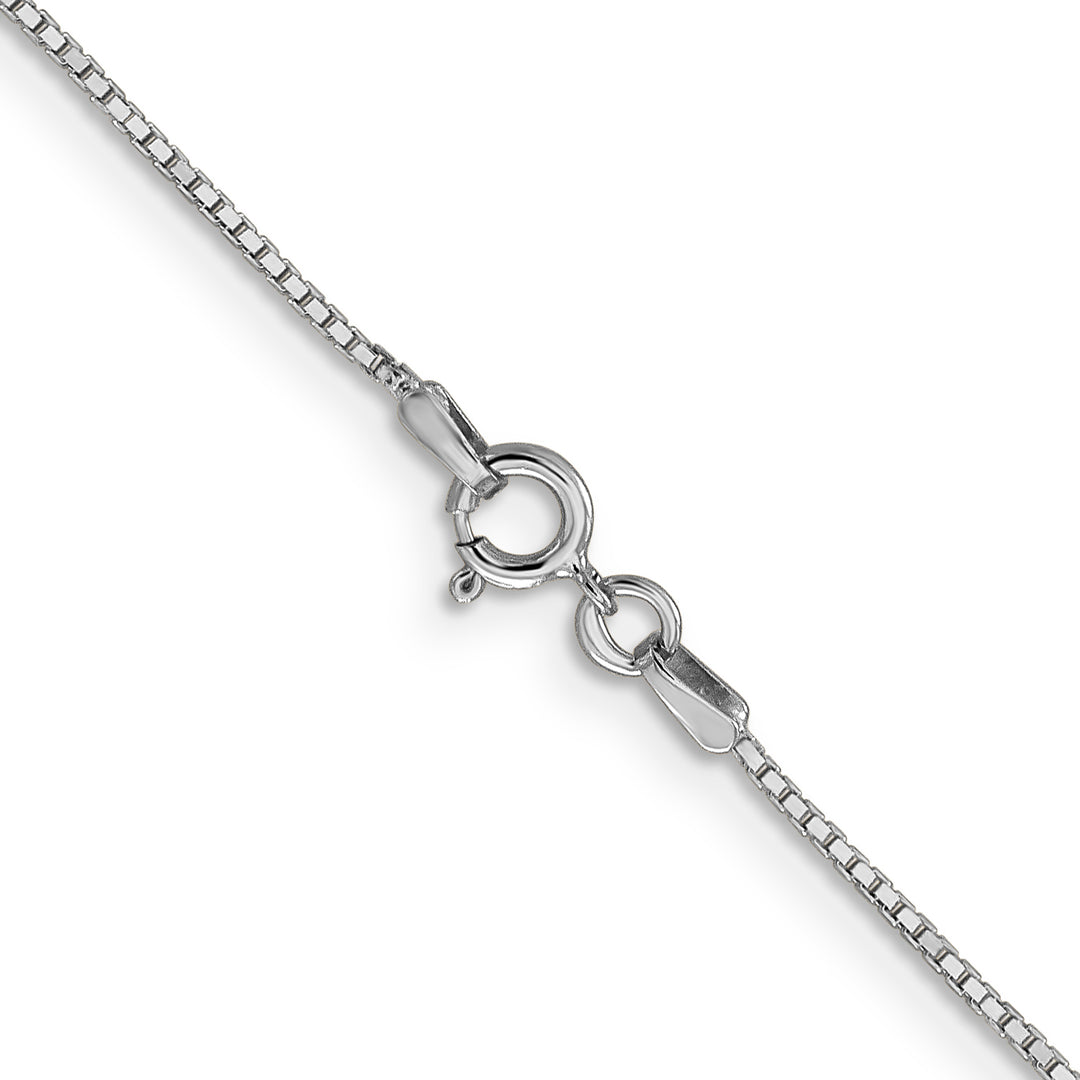14k White Gold .9mm Box with Spring Ring Clasp Chain
