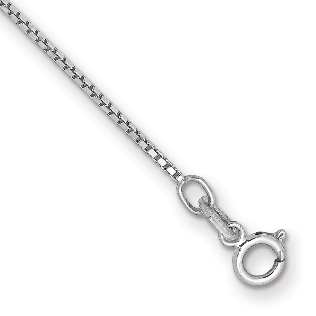 14k White Gold .9mm Box with Spring Ring Clasp Chain