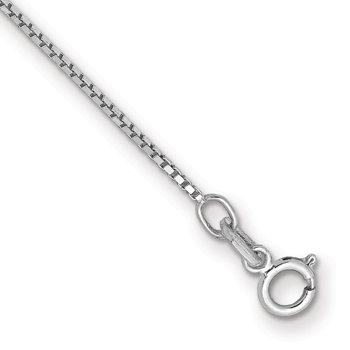 14k White Gold .9mm Box with Spring Ring Clasp Chain