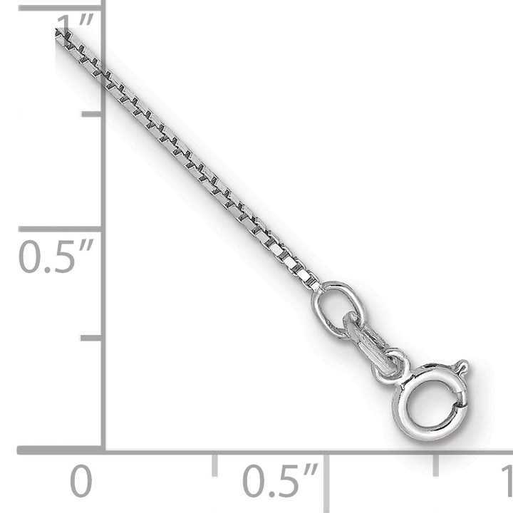 14k White Gold .9mm Box with Spring Ring Clasp Chain