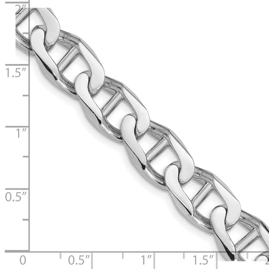 14k White Gold 10.3mm Hand-Polished Anchor Link Chain