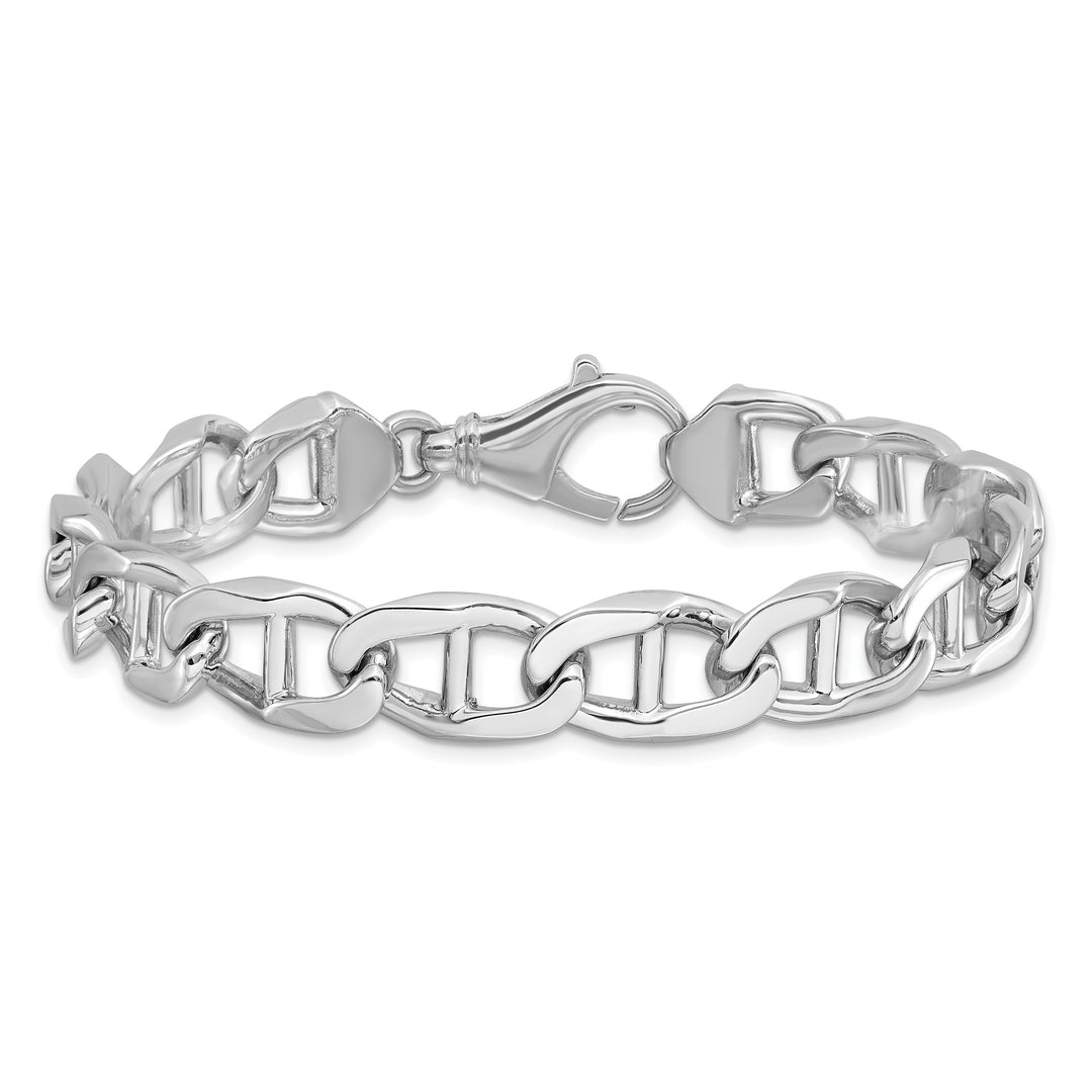 14k White Gold 10.3mm Hand-Polished Anchor Link Bracelet