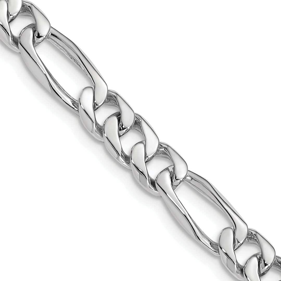 14k WG 7mm Hand-Polished Figaro Link Chain
