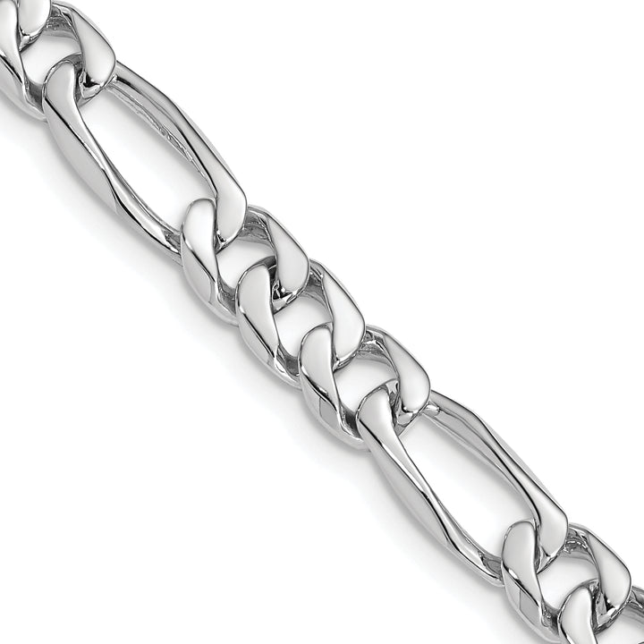 14k WG 7mm Hand-Polished Figaro Link Chain