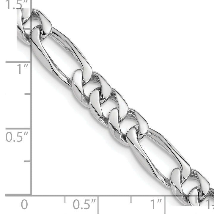 14k WG 7mm Hand-Polished Figaro Link Chain