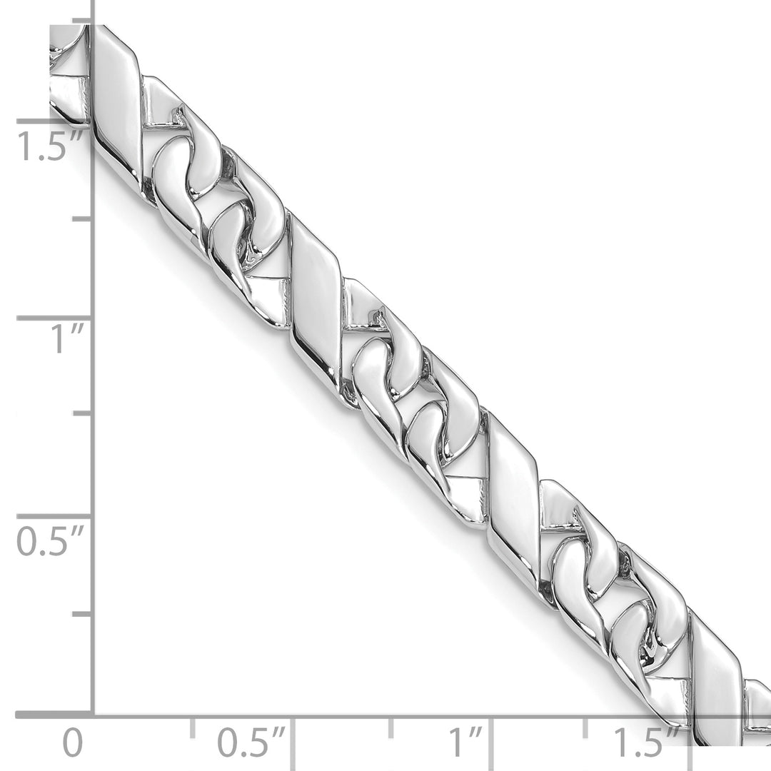 14K White Gold 6.7mm Hand-Polished Fancy Link Chain