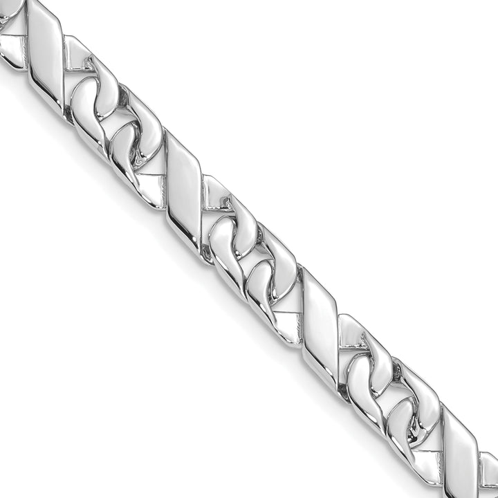 14K White Gold 6.7mm Hand-Polished Fancy Link Chain