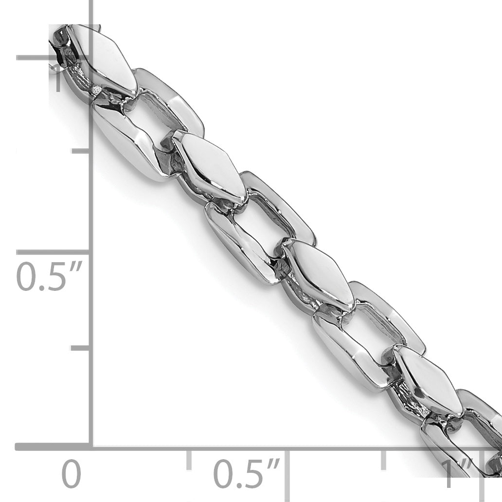 14k White Gold 4.50mm Hand-polished Fancy Link Chain