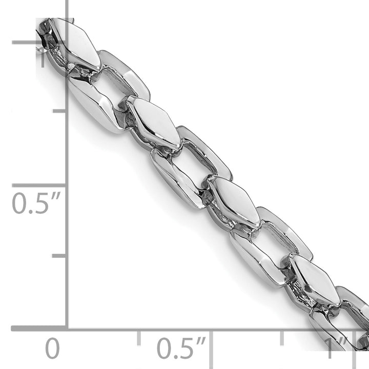 14k White Gold 4.50mm Hand-polished Fancy Link Chain