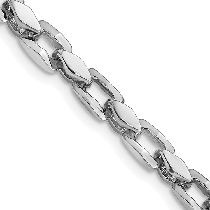 14k White Gold 4.50mm Hand-polished Fancy Link Chain